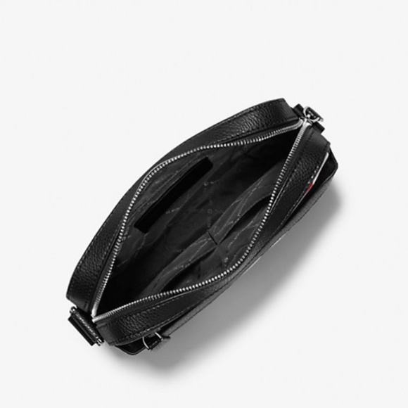 Michael Kors Cooper Logo and Striped Crossbody In Dk Sangria NWT - Picture 4 of 5